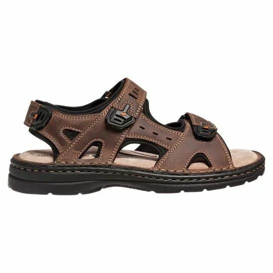 Mens Hush Puppies Simmer Brown Greystone Grey Tan Sandals Leather Shoes