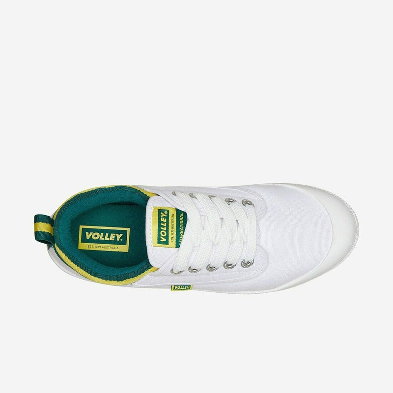 Dunlop Volleys International Volley Low Canvas Casual Mens Shoes - White/Green