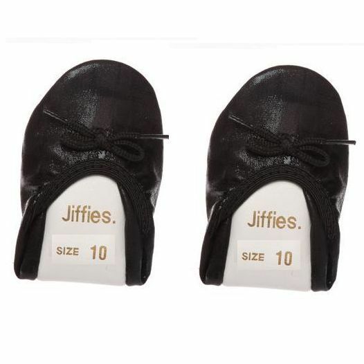 Jiffies Girls Clearance - Black / Silver Sparkle Kids Flats Dance Slippers Shoes