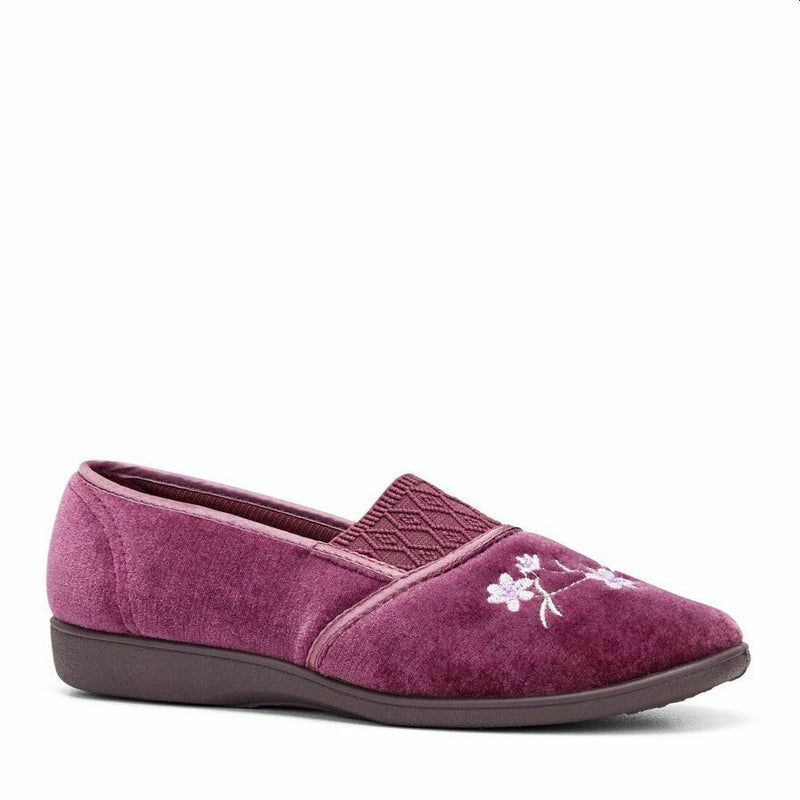 Womens Grosby Sasha Slippers Ladies Mid Blue Heather Shoes Slip On Flats