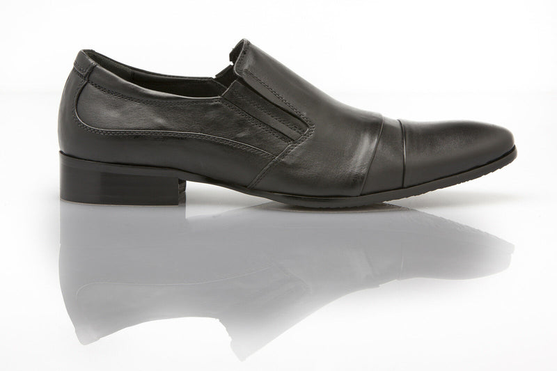 Mens Zasel Gevas Dress Black Leather Loafers Work Casual Dress Formal Shoes