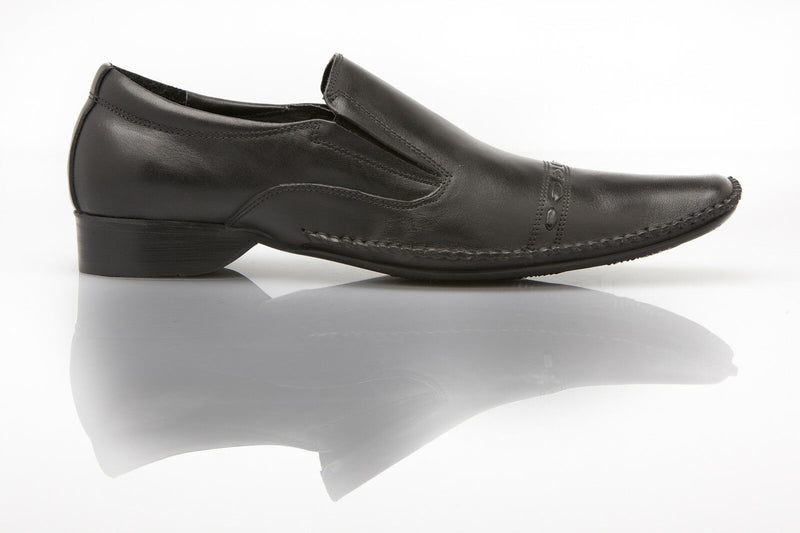 Mens Zasel Murphy Dress Black Leather Slip On Formal Casual Work Shoes