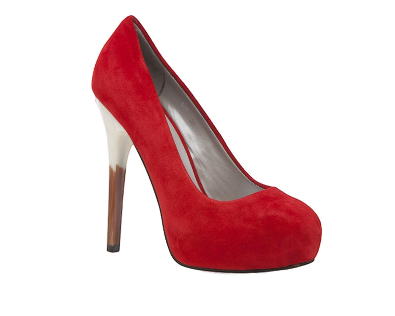 Womens Zasel Layla Red Suede Leather High Stiletto Heels Races Shoes