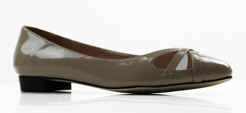 Womens Zasel Doris Beige Leather Flats Work Dress Casual Shoes