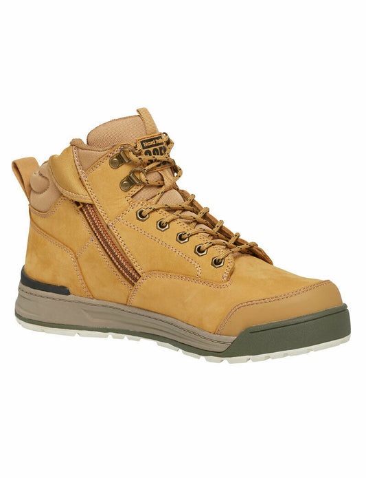 Mens Hard Yakka 3056 Lace Zip Boots Wheat