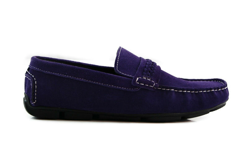 Mens Zasel Cruze Blue Black Purple Suede Leather Casual Boat Deck Loafers Shoes