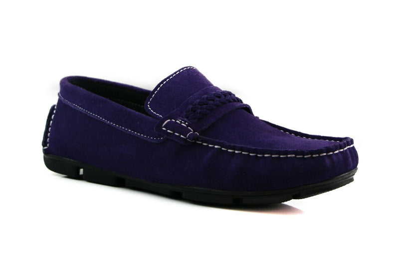 Mens Zasel Cruze Blue Black Purple Suede Leather Casual Boat Deck Loafers Shoes