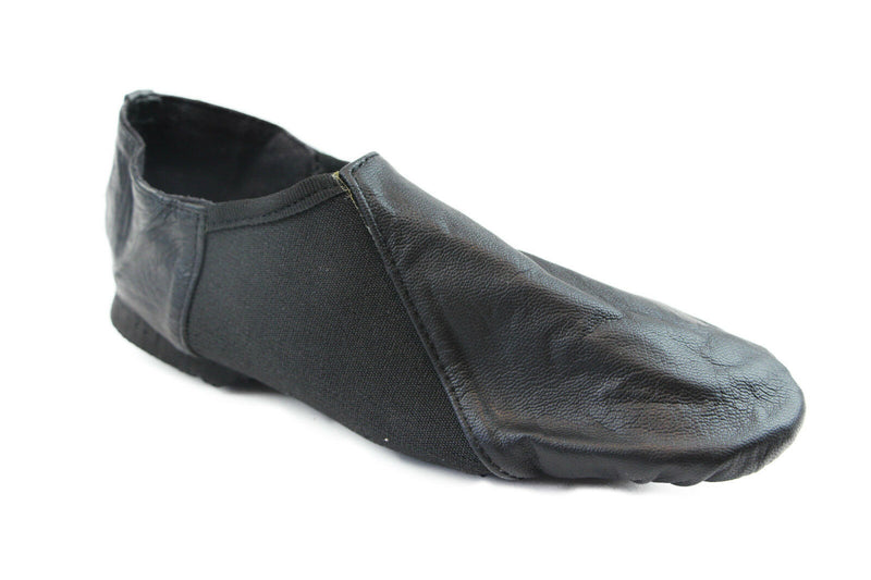 Black Leather Jazz Dance Girls Womens Adult Kids Split Sole Comfy Shoes Booties