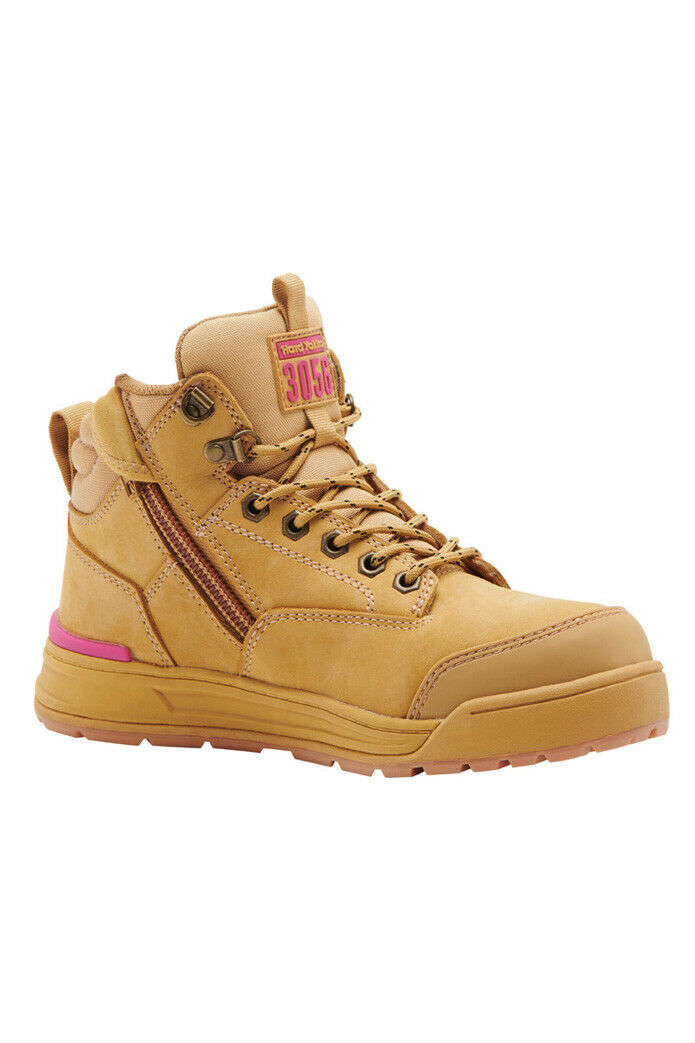 Hard Yakka 3056 Womens Safety Boots Lace Steel Cap Caps Wheat Tan Boot Shoes