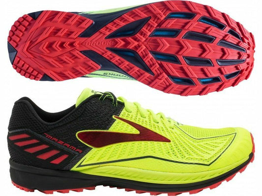 Mens Brooks Mazama Trail Shoes Black/Red/Yellow