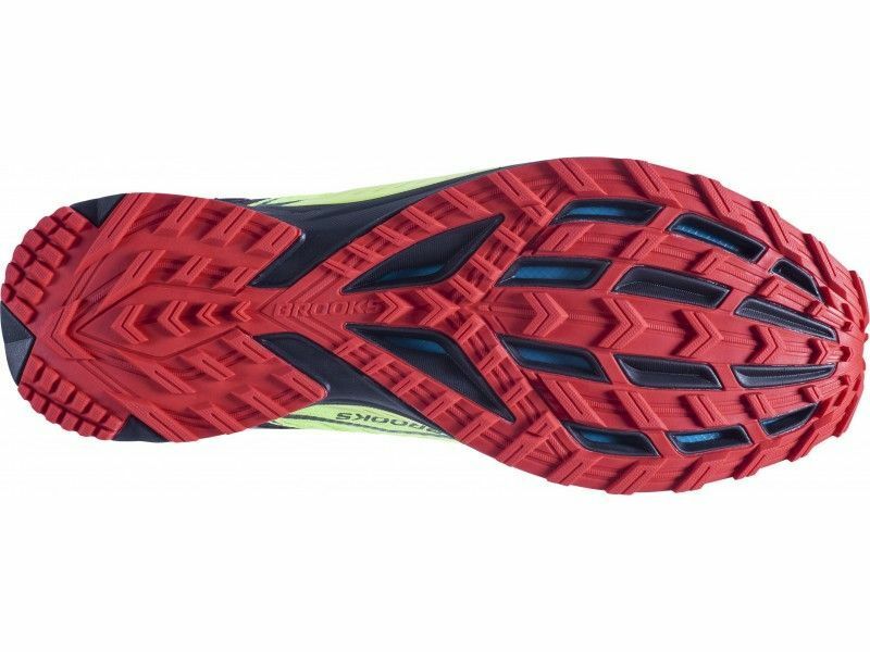 Mens Brooks Mazama Trail Black Fluro Lime Red Running Training Gym Runners Shoes