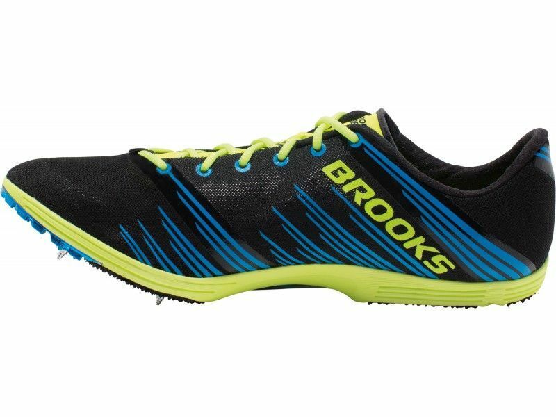 Mens Brooks Wire 4 Black Blue Fluro Yellow Runners Shoes Track Running Spikes
