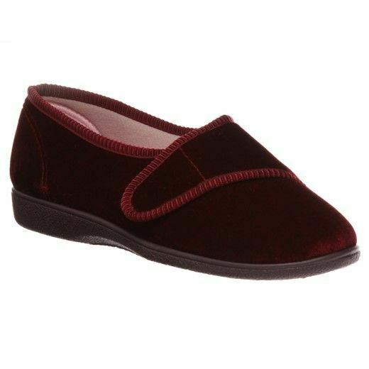 Womens Grosby Lilian Deep Navy Wine Red Moccasins Warm Shoes Slip On Slippers