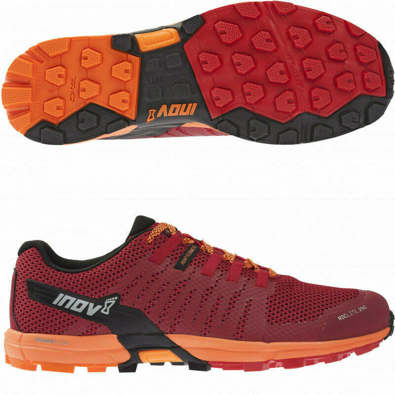 Mens Inov8 Roclite 290 Red Orange Runners Trainers Sneakers Trail Shoes Shoe