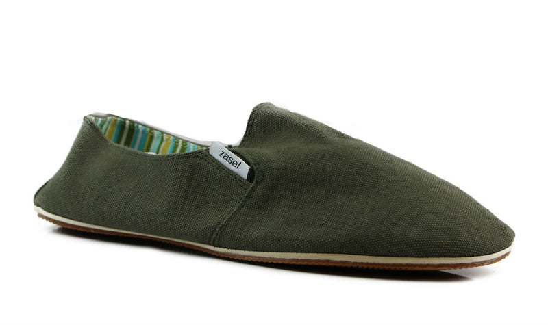 Zasel Mens Cotton Canvas Shoes - Army Green