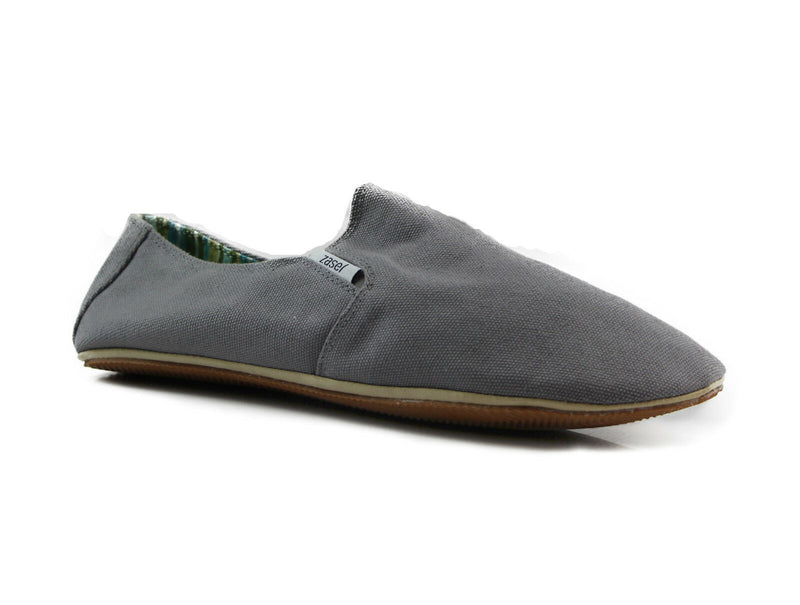 Mens Cotton Canvas Slip On Flat Black Brown White Blue Navy Grey Casual Shoes