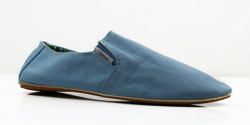 Mens Cotton Canvas Slip On Flat Black Brown White Blue Navy Grey Casual Shoes