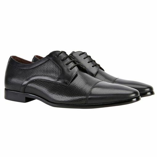 Mens Julius Marlow Jagger Black Leather Embossed Lace Up Work Dress Shoes