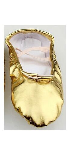 New Kids Girls Womens Ladies Ballet Dance Slipper Gold Silver Flat Soft Shoes