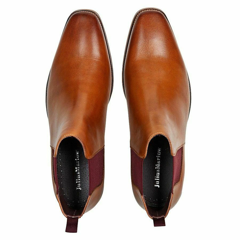 Julius Marlow Phrase Boots Leather Work Black Cognac Men Mens Slip On Boot