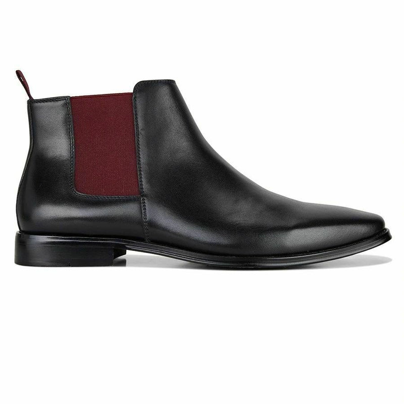Julius Marlow Phrase Boots Leather Work Black Cognac Men Mens Slip On Boot