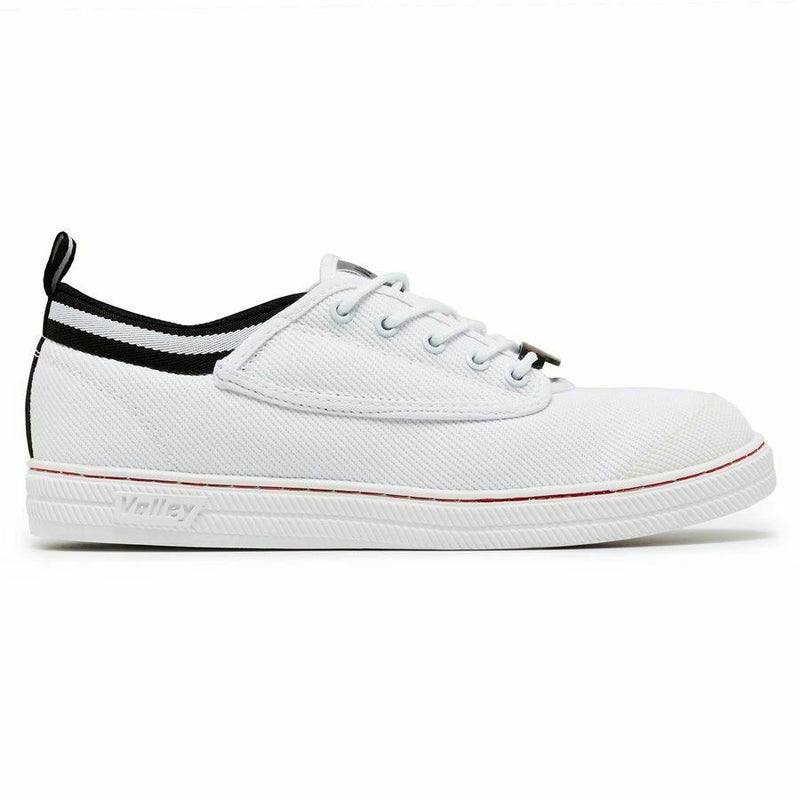 Volley Safety Steel Cap Mens Toe Caps Volleys Work Lace Shoes - White/ Black