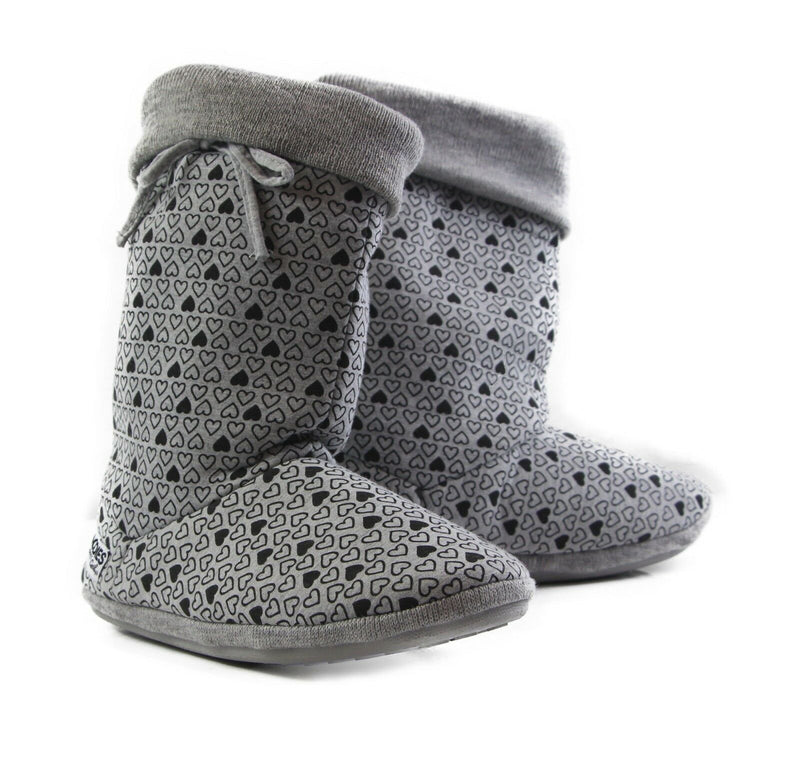 2 Pairs X Womens Grosby Hearts Hoodies Boots Grey Black Slippers Ugg Boot Shoes