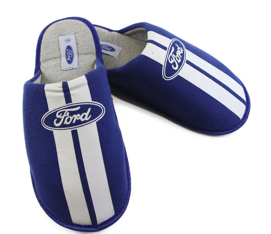 Mens Grosby Ford Scuff Slip On Slippers Blue