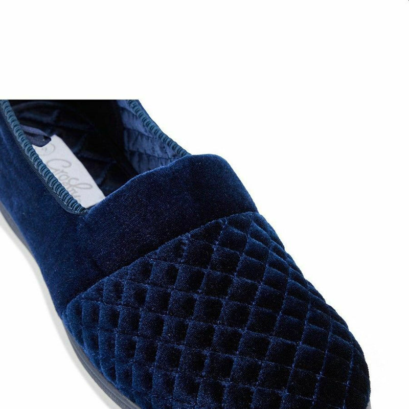 Womens Grosby Marcy Slippers Deep Navy Moccasins Shoes Slip On