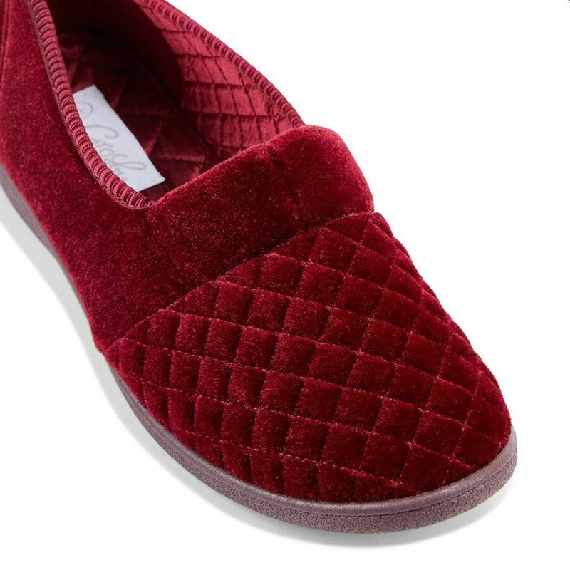 Womens Grosby Marcy Slippers Wine Moccasins Shoes Slip On