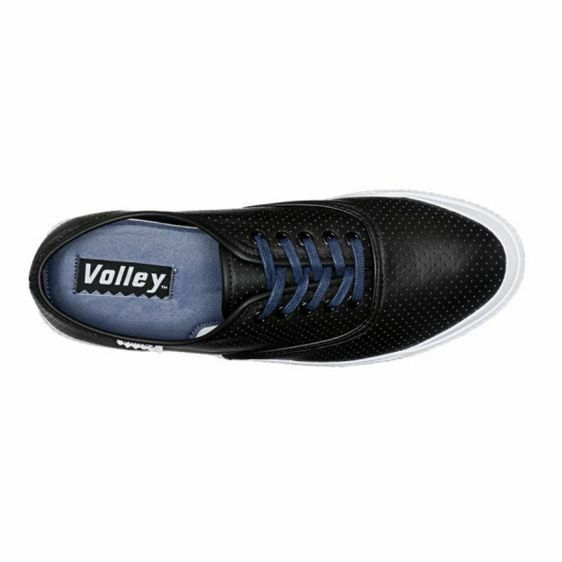 Mens Volley O.C Perforated Leather Volleys Sneakers Casual Black Grey Shoes