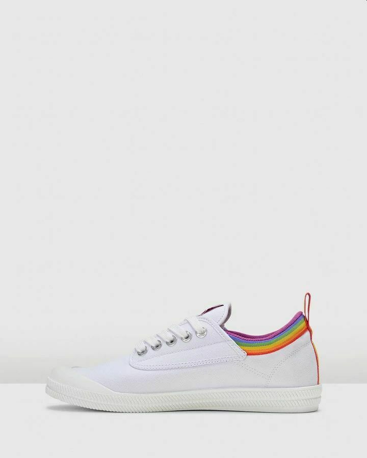 Pride International Volleys Volley Casual Mens Womens White Rainbow Lgbt Shoes