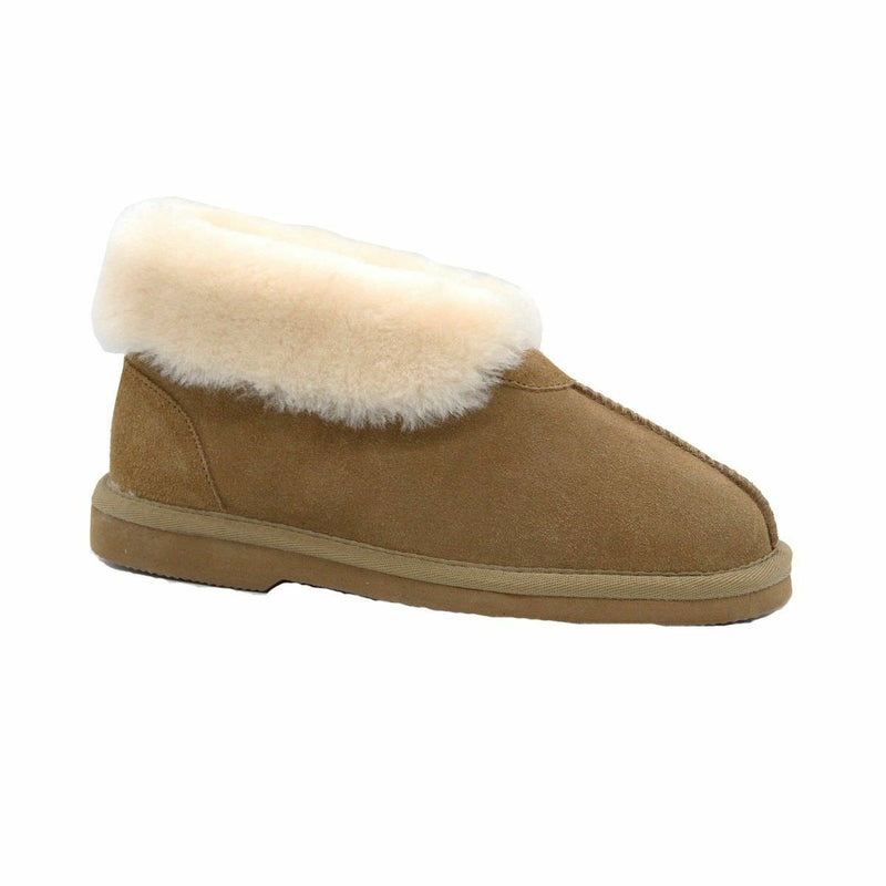 Womens Ugg Short Boots Suede Leather Sheepskin Grosby Princess Chestnut Slippers