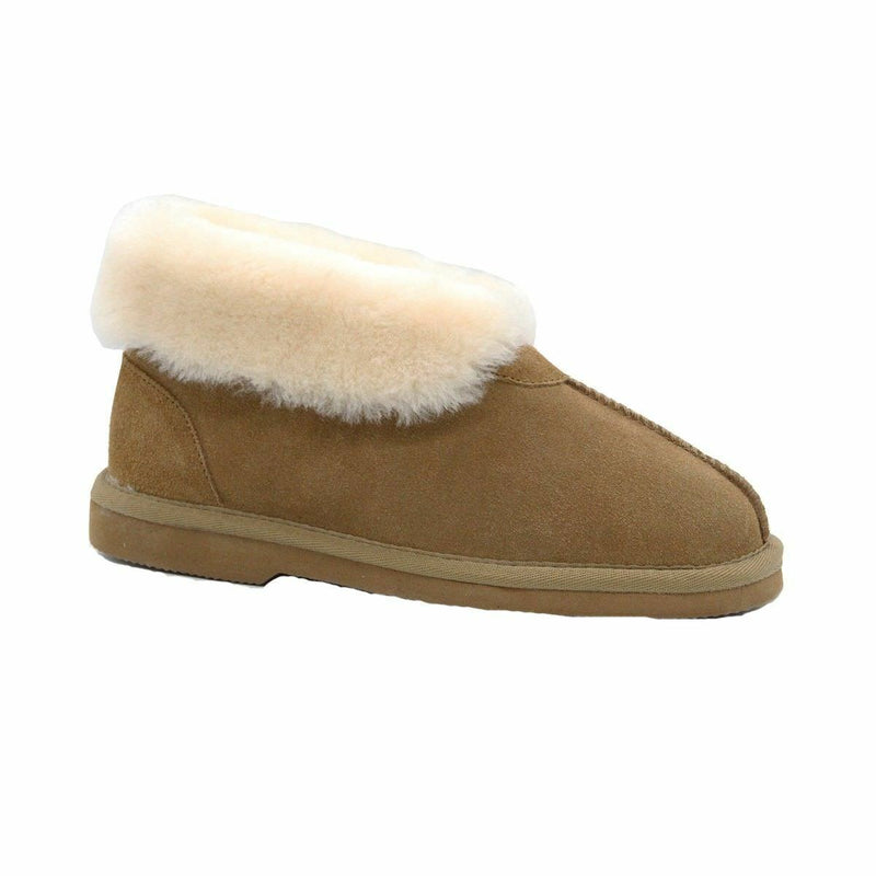 Womens Ugg Short Boots Suede Sheepskin Grosby Princess Chestnut Beige Slippers