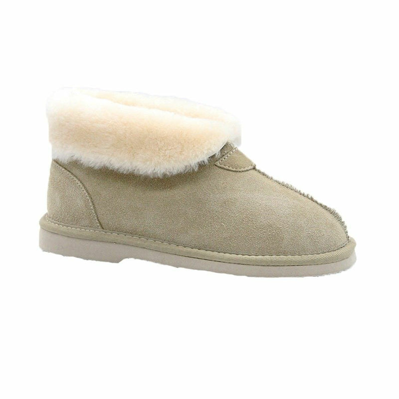 Womens Ugg Short Boots Suede Leather Sheepskin Grosby Princess Slippers Beige