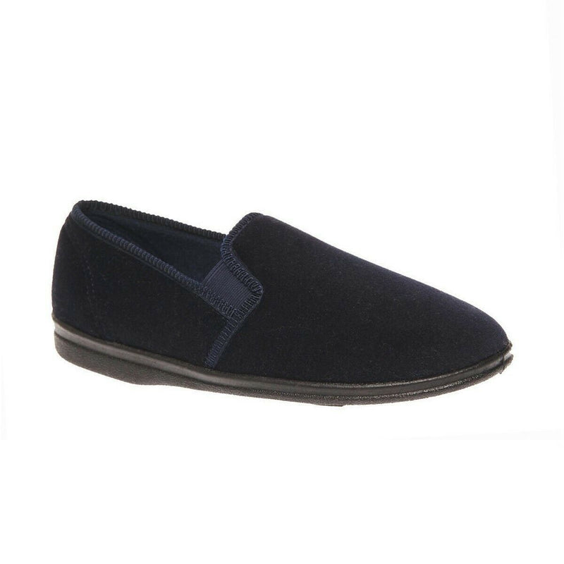 Grosby Percy Slippers Mens Shoes Casual Slip On Moccasins Navy Chocolate