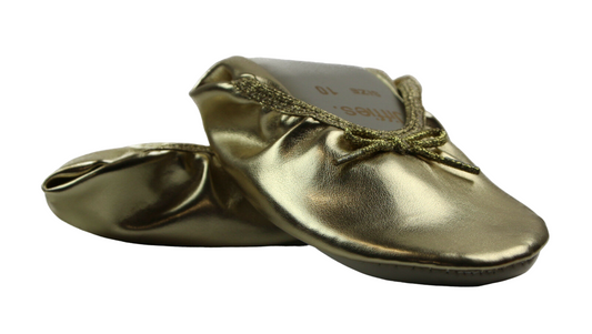 Womens Jiffies Jiffies Womens Flats Gold