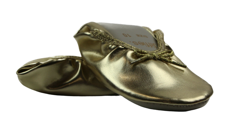 Womens Jiffies Grosby Ladies Ballet Dance Flat Flats Shoes Gold
