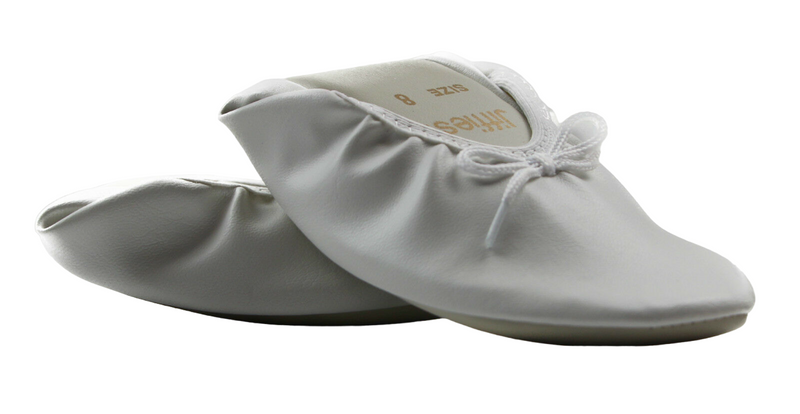 Womens Jiffies Grosby Ladies Ballet Dance Flat Flats Shoes White