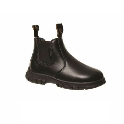 Grosby Ranch Boots Black / Brown Toddler Infant Boys Kids Leather Slip On Shoes