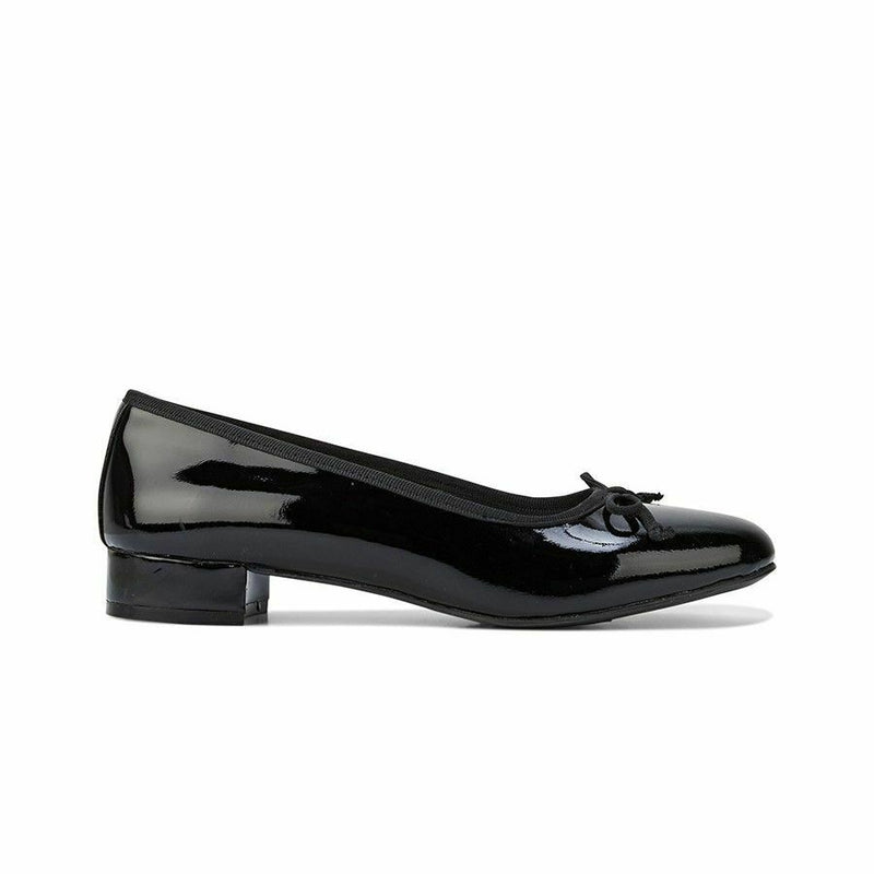 Womens Hush Puppies Diana Black Patent Work Ballet Round Flats Shoes