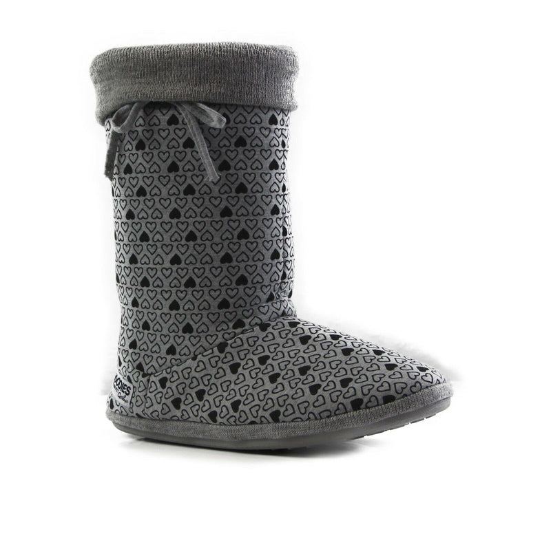 Womens Grosby Hearts Hoodies Boots Grey Black Slippers Ugg Boot Shoes S M L Xl