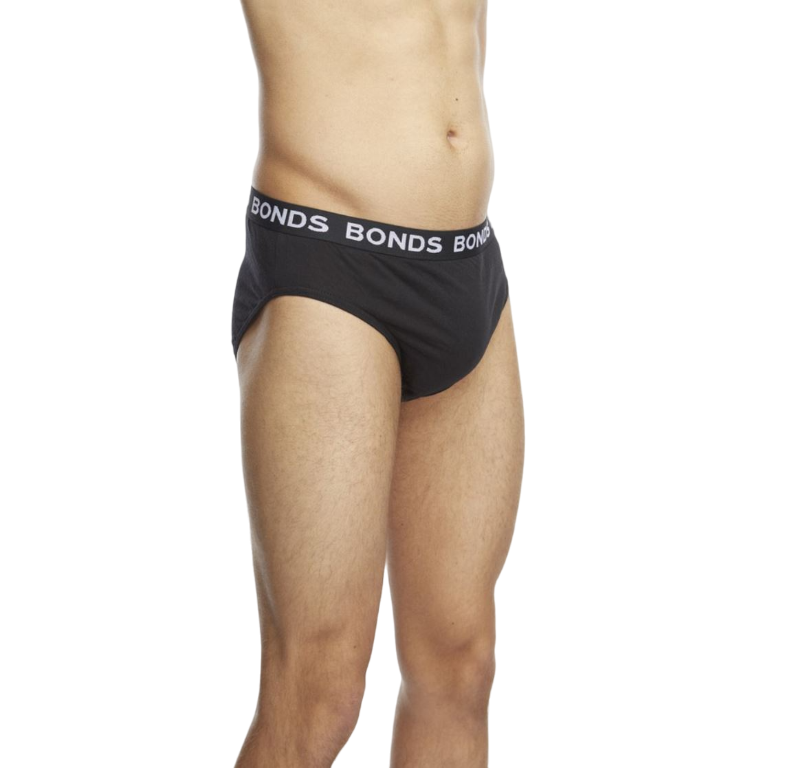 4 Pack Mens Bonds Hipster Briefs Underwear Black with Black/Light Blue/Blue Band