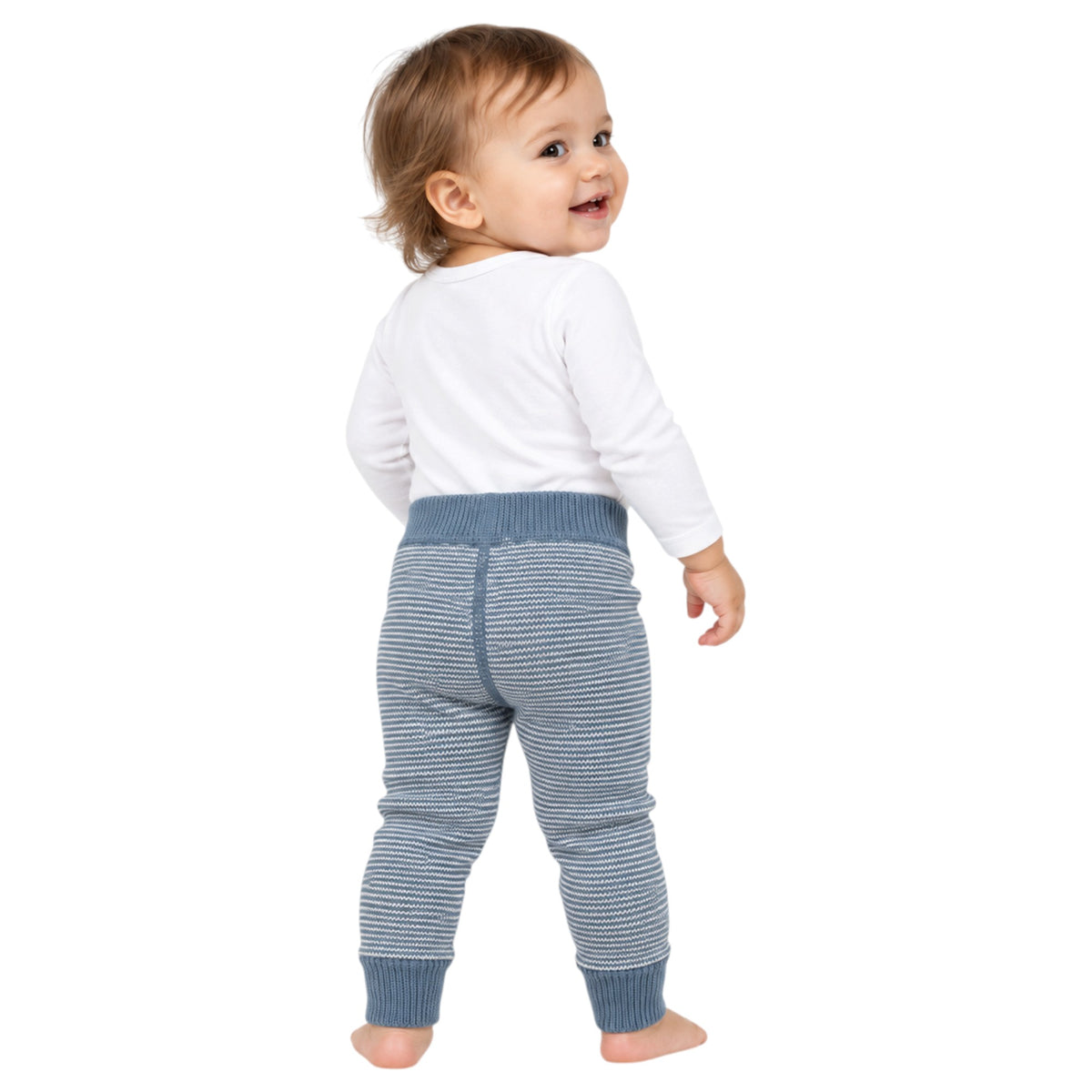 Unisex Kids Bonds Baby Cotton Knit Leggings Blue