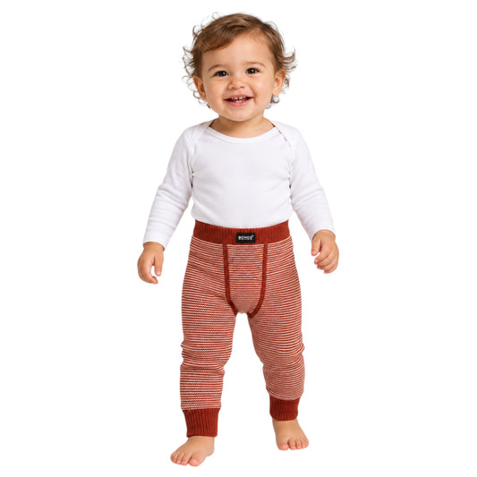 Unisex Kids Bonds Baby Cotton Knit Leggings Burnt Orange
