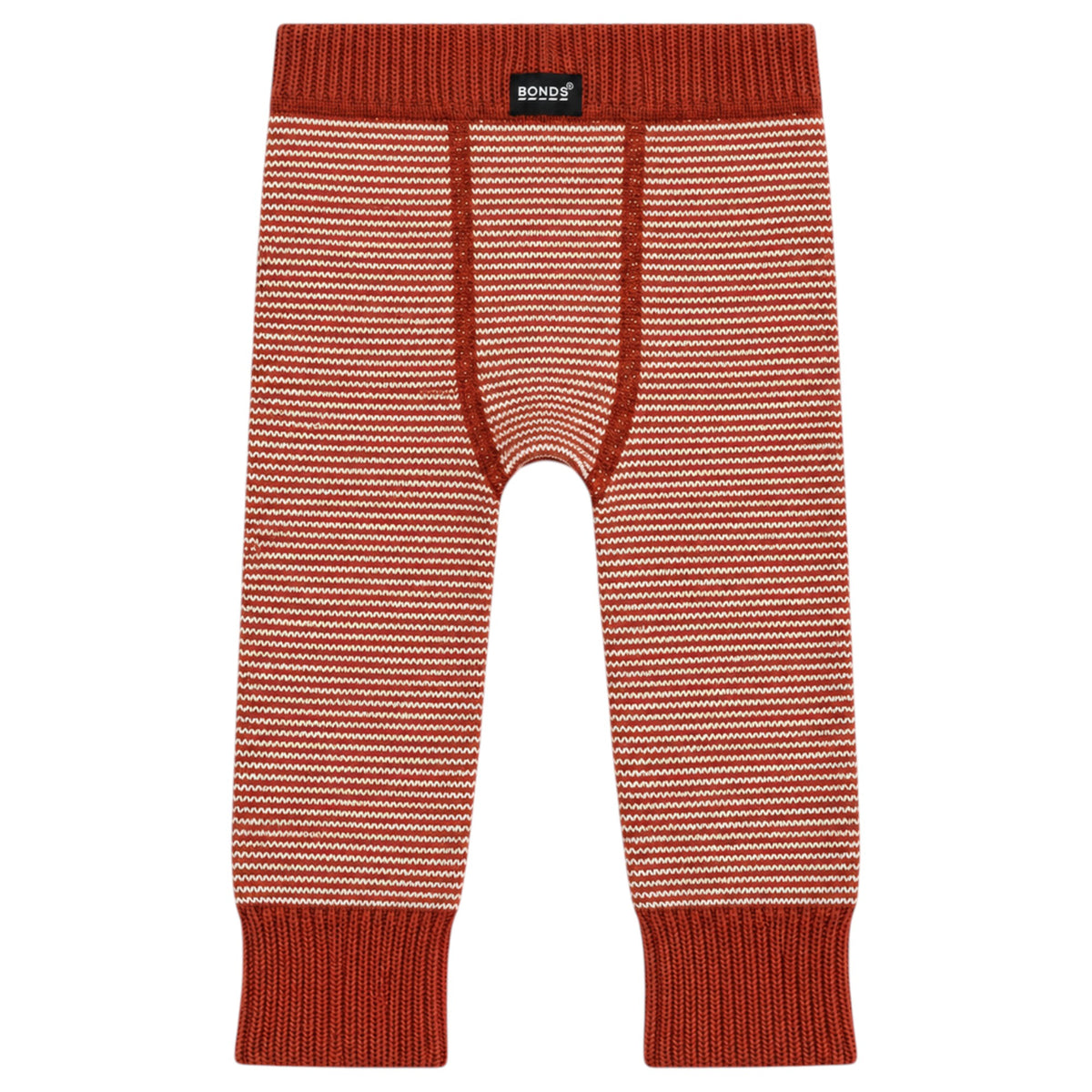 Unisex Kids Bonds Baby Cotton Knit Leggings Burnt Orange