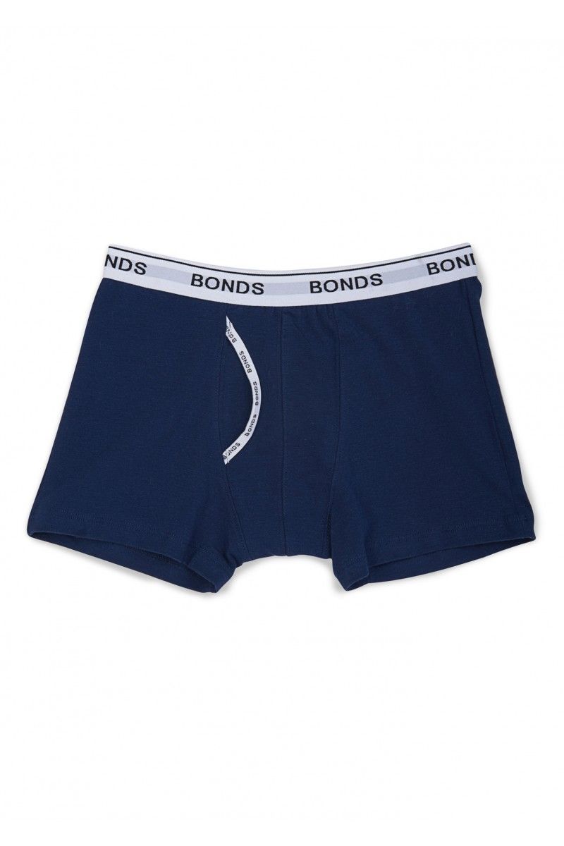 Bonds Boys Guyfront Trunk Underwear Trunks Boxers Shorts Boyleg Black Boy Blue