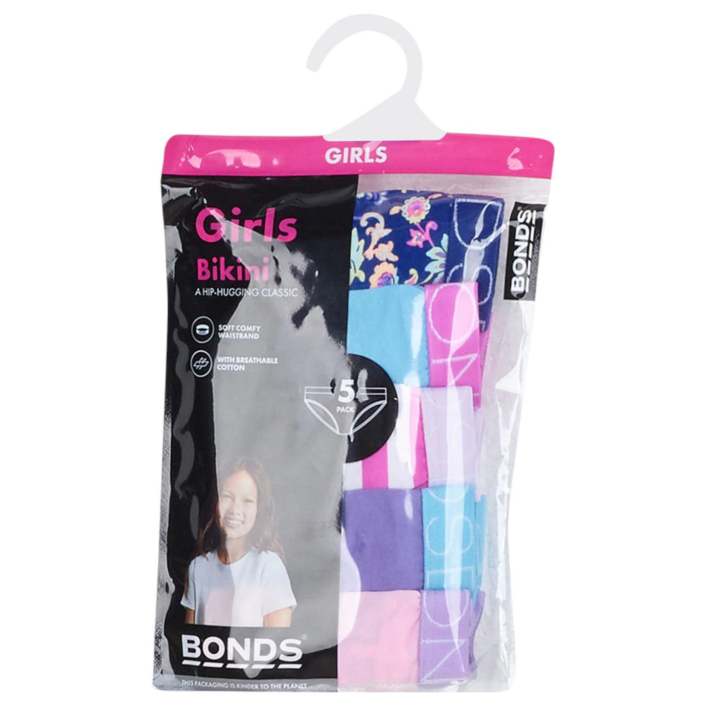 5 Pack Kids Girls Bonds  Underwear Multi