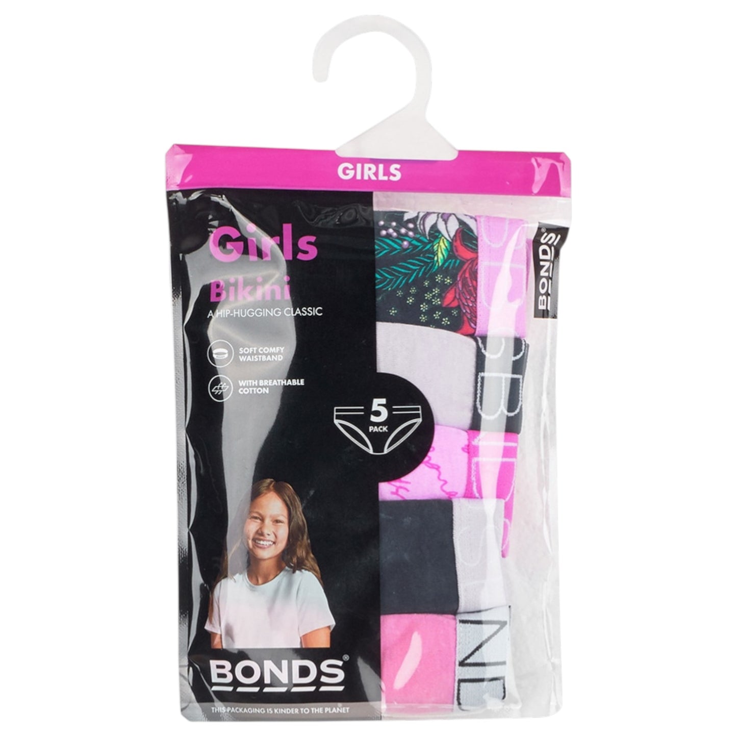 5 Pack Kids Girls Bonds Bikini Briefs Underwear Multi