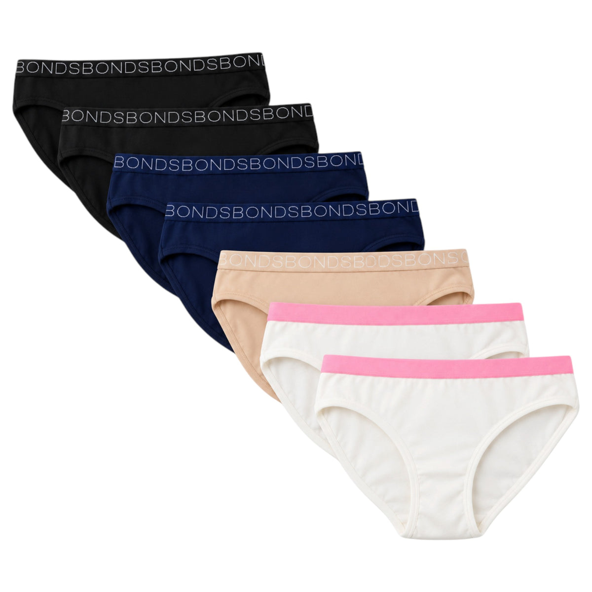 7 Pack Kids Girls Bonds Bikini Briefs Underwear Multi